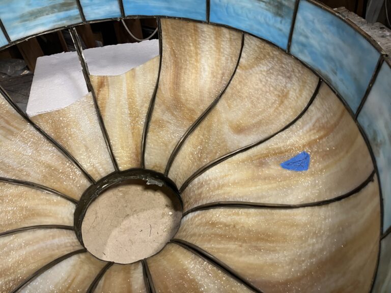 Amber slag glass lamp replacement panels1