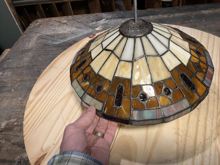 Stained glass copper foil lamp repairs