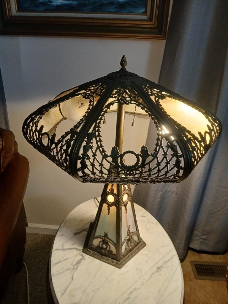 Slag glass lamp replacement panels
