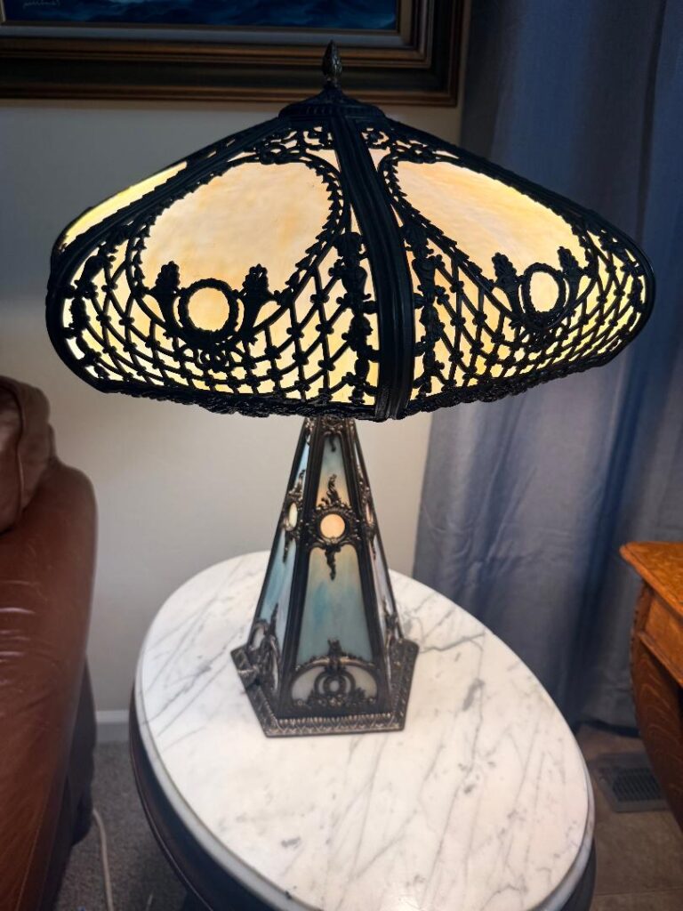 Slag glass lamp replacement panels