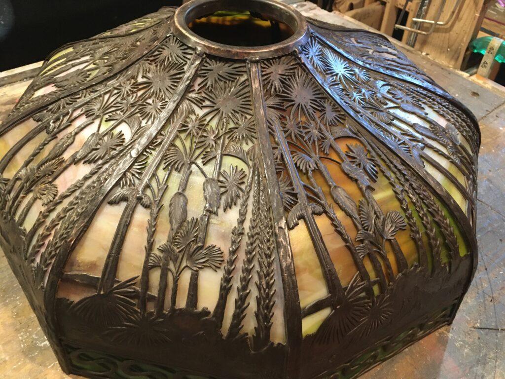 Handel slag glass lamp replacement panels. After restoration