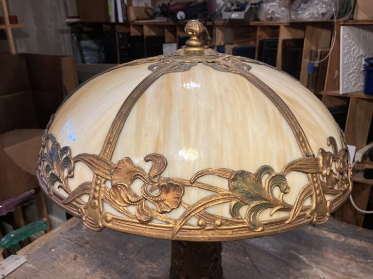 Slag glass lamp replacement panels