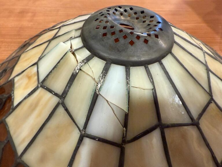 Stained glass copper foil lamp repairs
